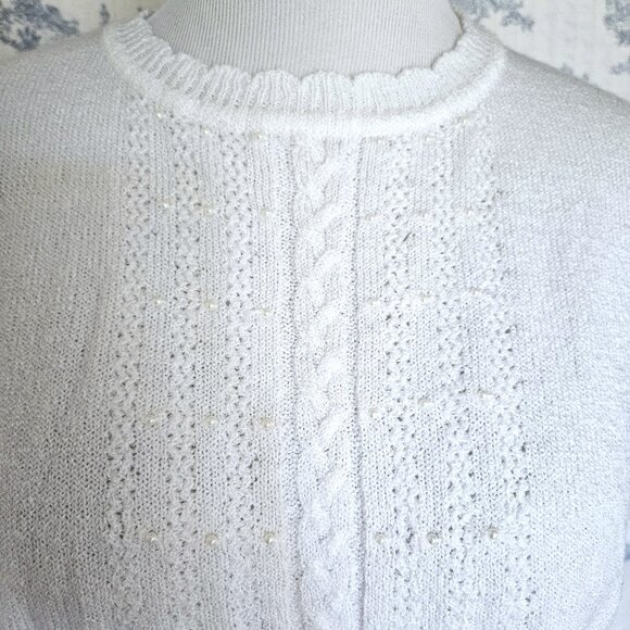 Size L to XL Vintage 1990s Barbra Sue Beaded Sweater - Picture 4 of 9